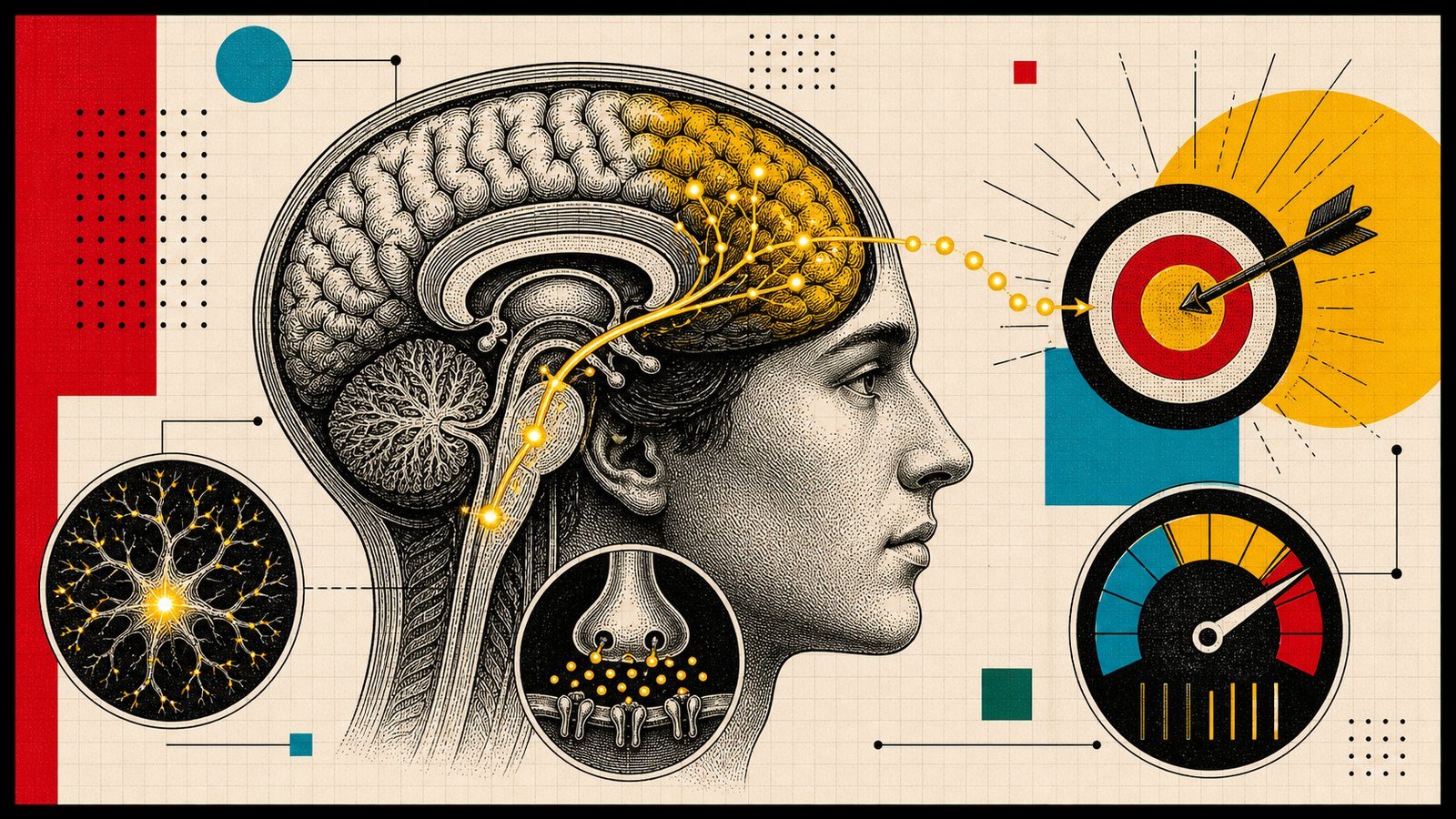 Blog liste sayfası için özel dopamin ödül yolu, prefrontal hedef ve motivasyon devresi görseli.